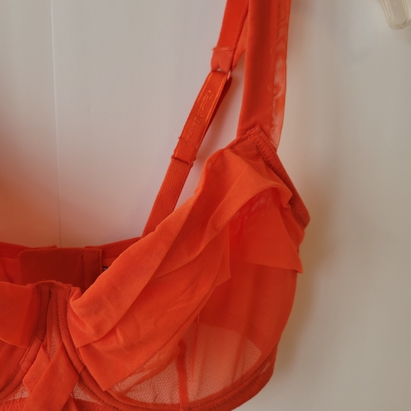 Chantal Tomass orange sheer women's bra 32C - Picture 2 of 14